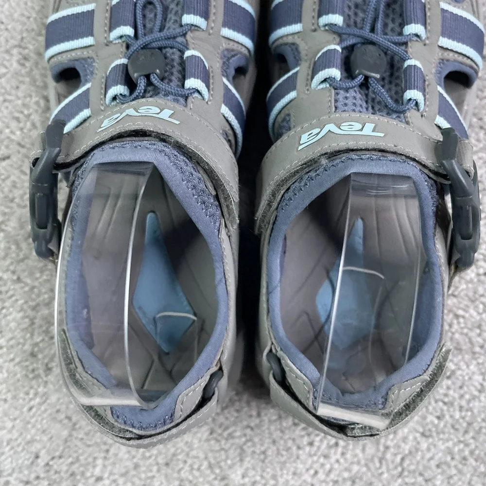 Teva Omnium Water Sandals Women Size 7 Grey Hiking Trail Hybrid Outdoors